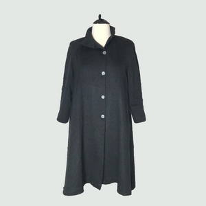 Vintage 50s Gray Wool Gabardine Duffle Coat XL